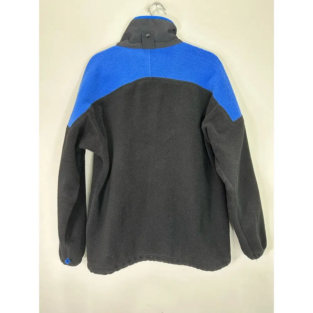 Vintage 90s Columbia Fleece Made in USA Blue Black Jacket Coat Insert size Large
